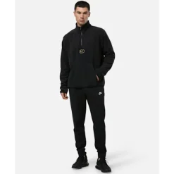 Fashion Nike Mens Swoosh Air Polar Fleece Half Zip Top Black