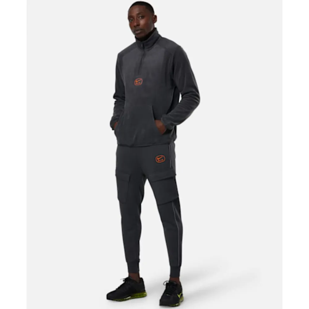 New Nike Mens Swoosh Air Polar Fleece Half Zip Top Grey