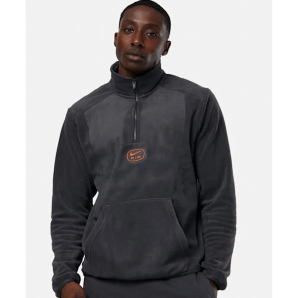 New Nike Mens Swoosh Air Polar Fleece Half Zip Top Grey