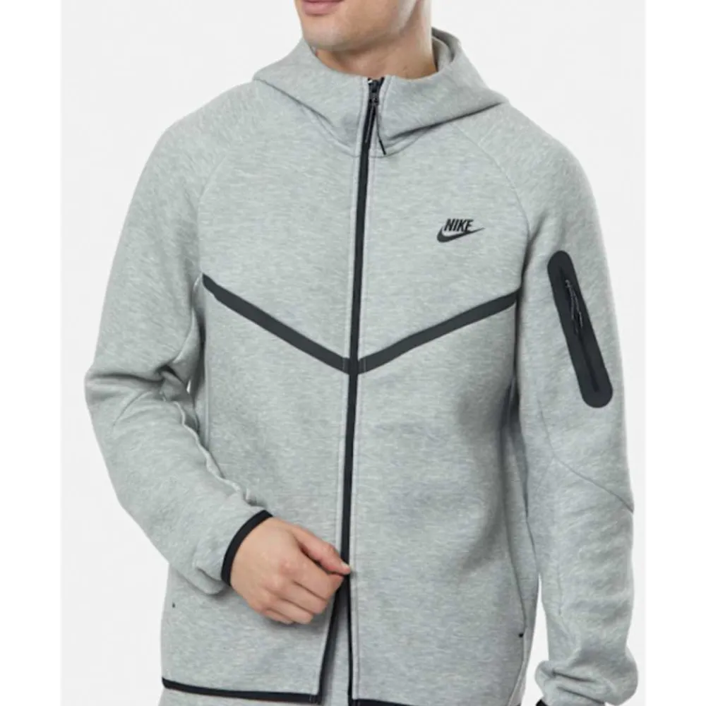 New Nike Mens Tech Fleece Full Zip Hoodie Grey