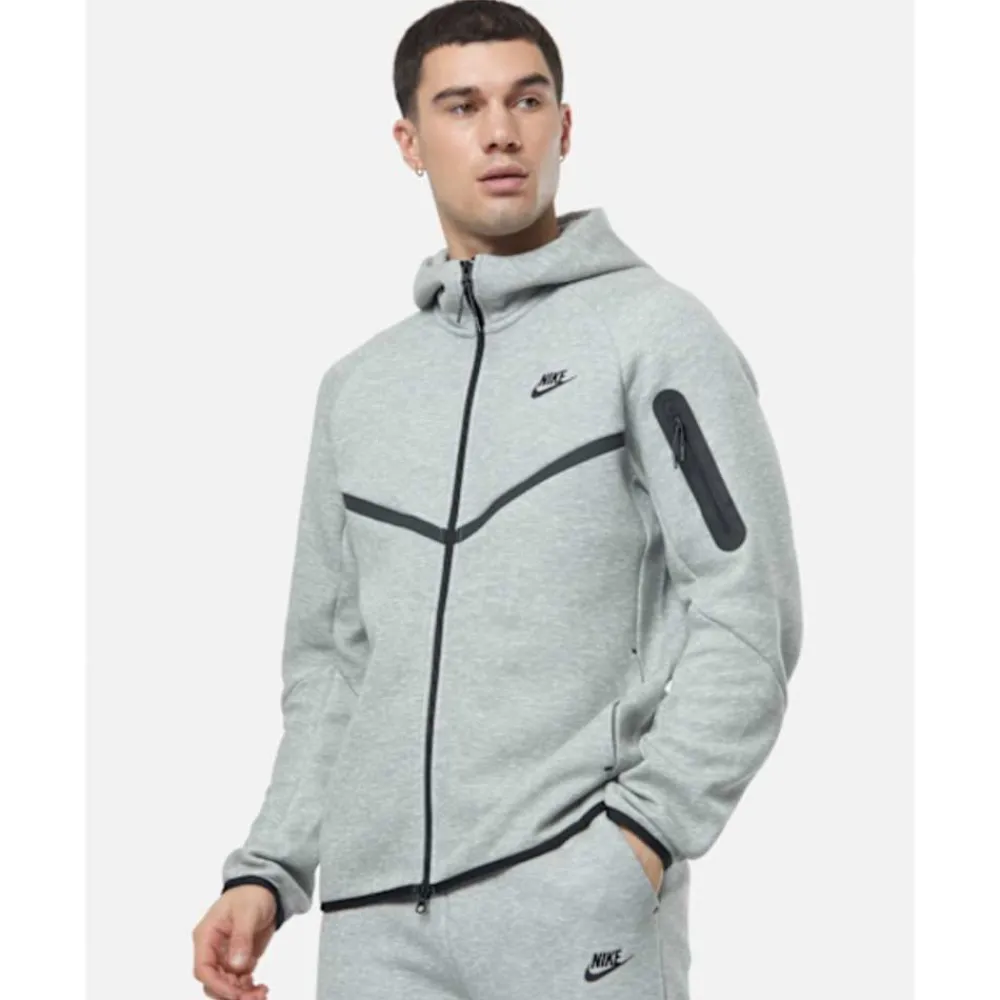 New Nike Mens Tech Fleece Full Zip Hoodie Grey