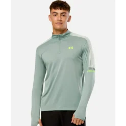 Sale Under Armour Mens Tech Utility Half Zip Top Green