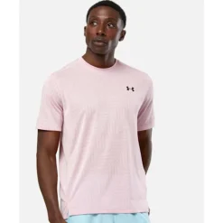 Clearance Under Armour Mens Tech Vent Geotessa T-Shirt Pink