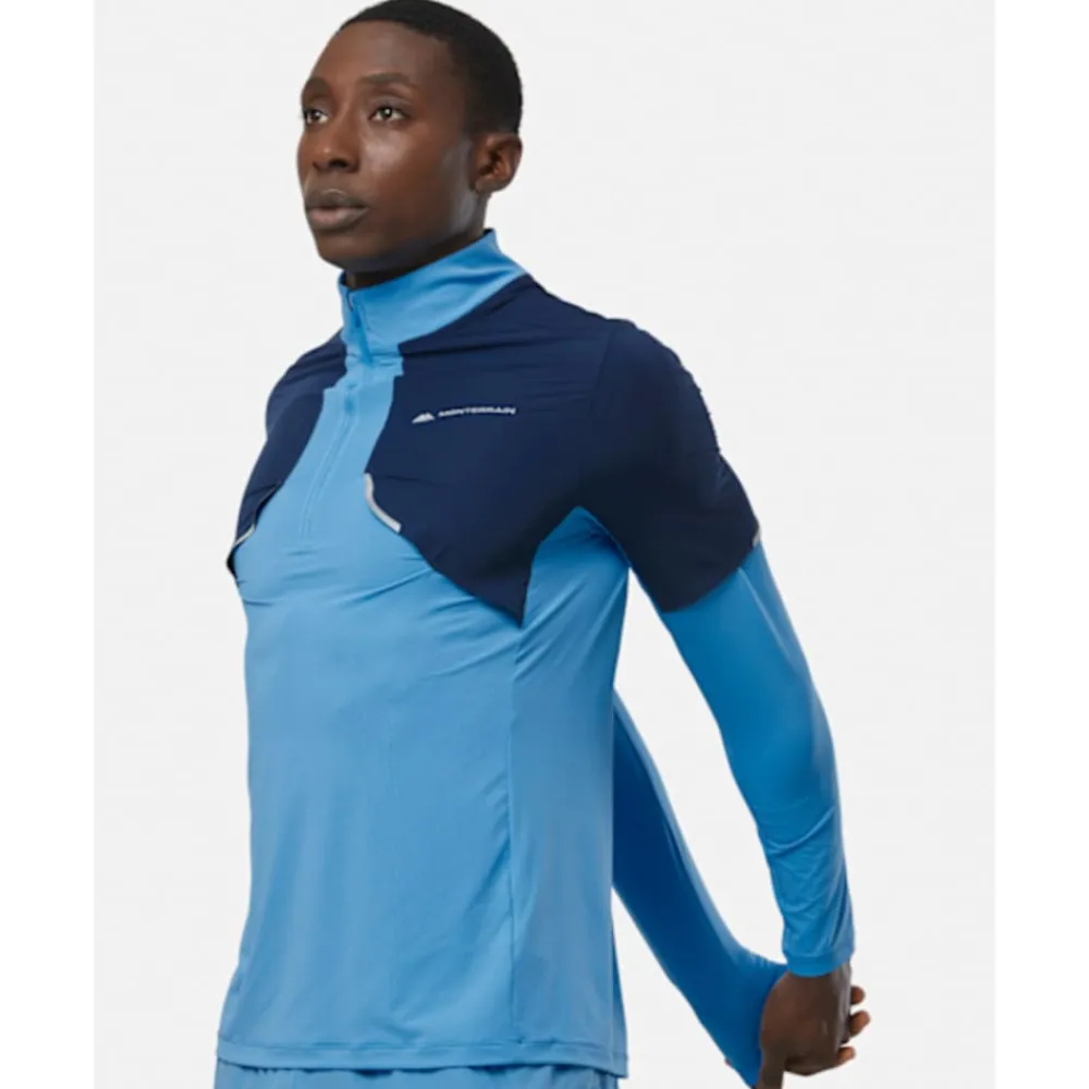 Online Monterrain Mens Vent Half Zip Blue