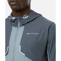 Sale Monterrain Mens Vent Woven Running Full Zip Jacket Grey