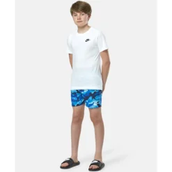 Outlet Nike Older Kids 4 Inch Volley Printed Swim Shorts Navy
