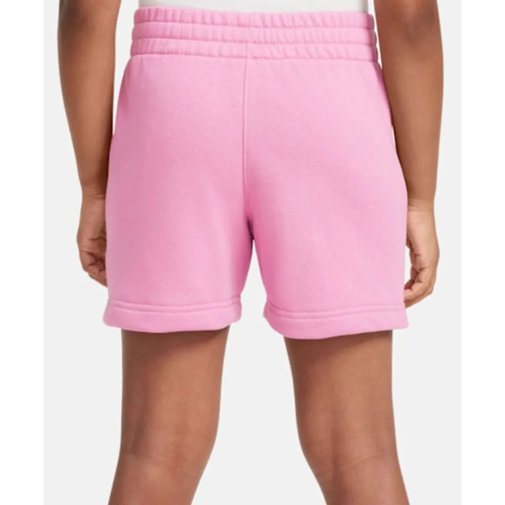 New Nike Older Kids Club Fleece 5 Inch Shorts Pink