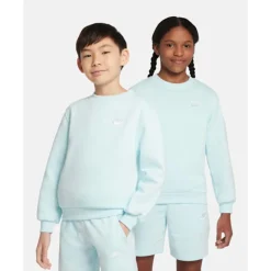 Sale Nike Older Kids Club Fleece Crew Neck Sweatshirt Blue