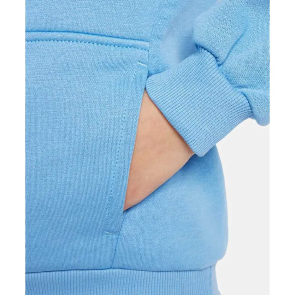 New Nike Older Kids Club Fleece Hoodie Blue