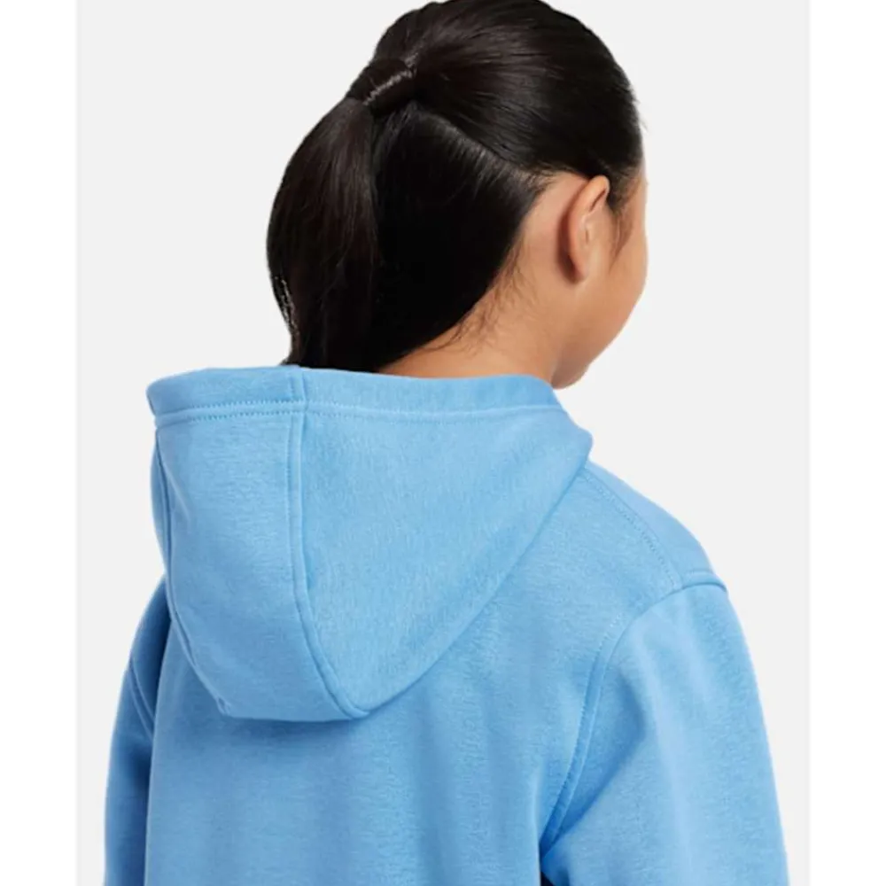 New Nike Older Kids Club Fleece Hoodie Blue