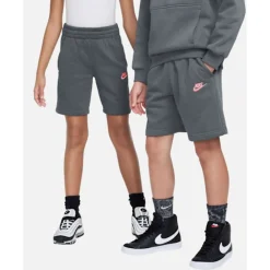 Outlet Nike Older Kids Club Fleece Shorts Grey