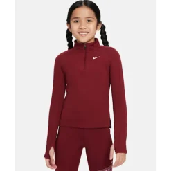 Discount Nike Older Kids Dri Fit Half Zip Top Red