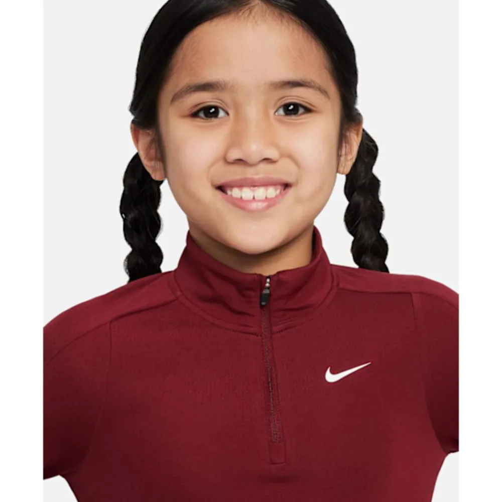 Discount Nike Older Kids Dri Fit Half Zip Top Red