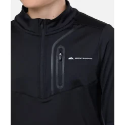 Sale Monterrain Older Kids Fluxar Half Zip Top Black