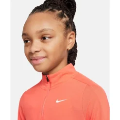 New Nike Older Kids Half Zip Top Orange