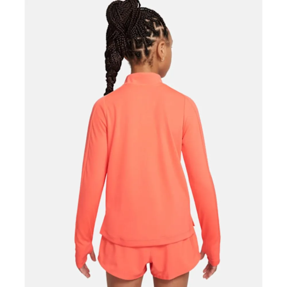 New Nike Older Kids Half Zip Top Orange