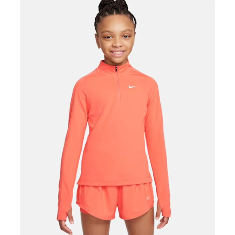New Nike Older Kids Half Zip Top Orange
