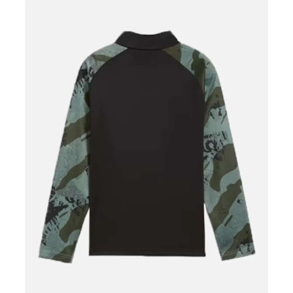 Sale Puma Older Kids Liga Camo Half Zip Top Black