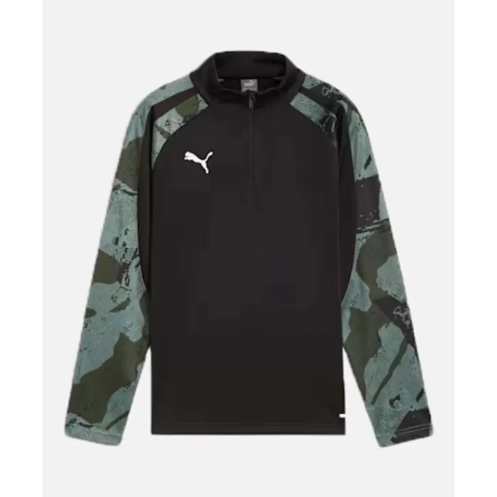 Sale Puma Older Kids Liga Camo Half Zip Top Black