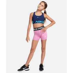New Nike Older Kids Pro 3 Inch Shorts Pink
