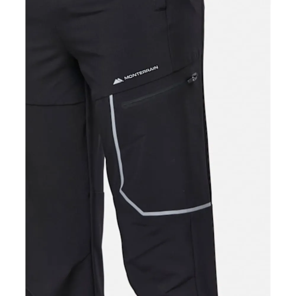 Discount Monterrain Older Kids Ramble 3.0 Woven Running Pants Black