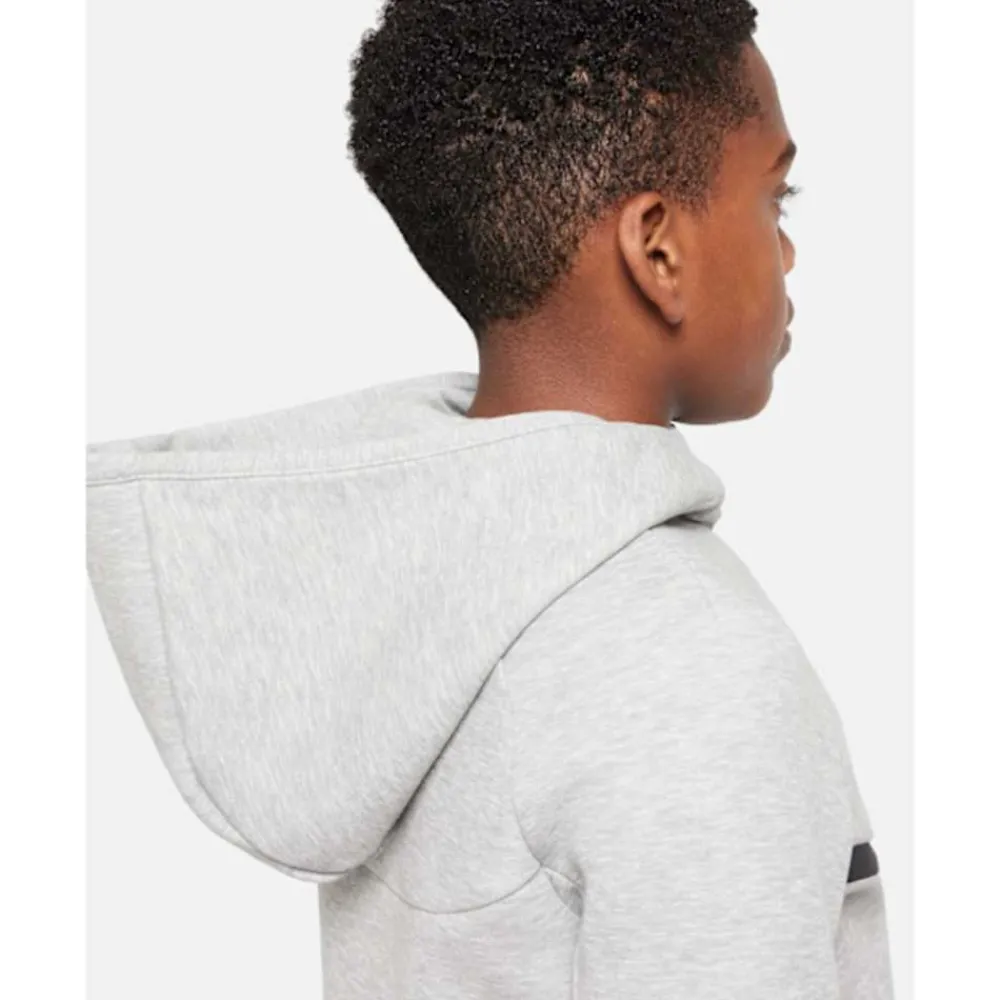 Fashion Nike Older Kids Tech Fleece Hoodie Grey