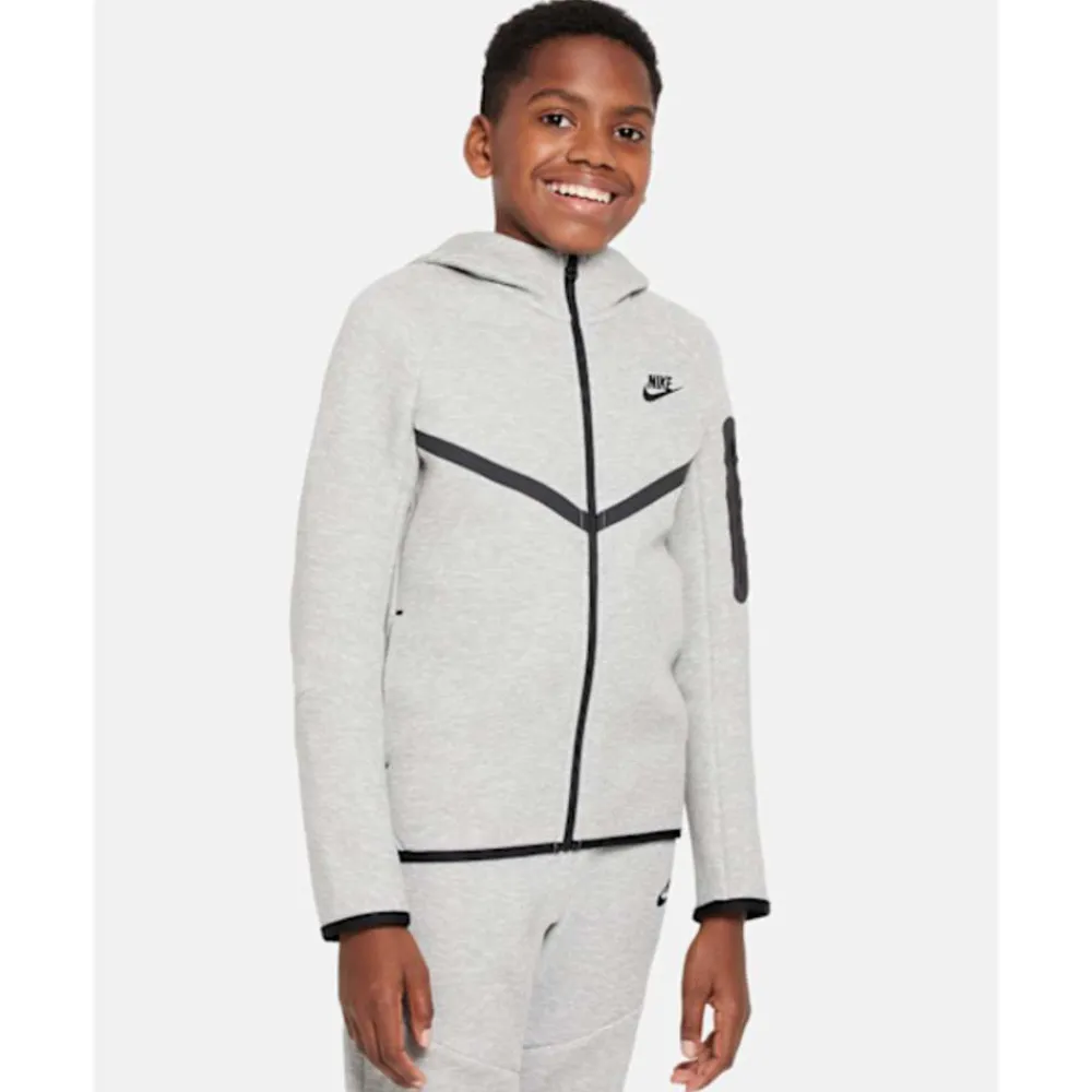 Fashion Nike Older Kids Tech Fleece Hoodie Grey