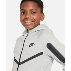 Fashion Nike Older Kids Tech Fleece Hoodie Grey