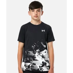 New Under Armour Older Kids Tech Graphic T-Shirt Black