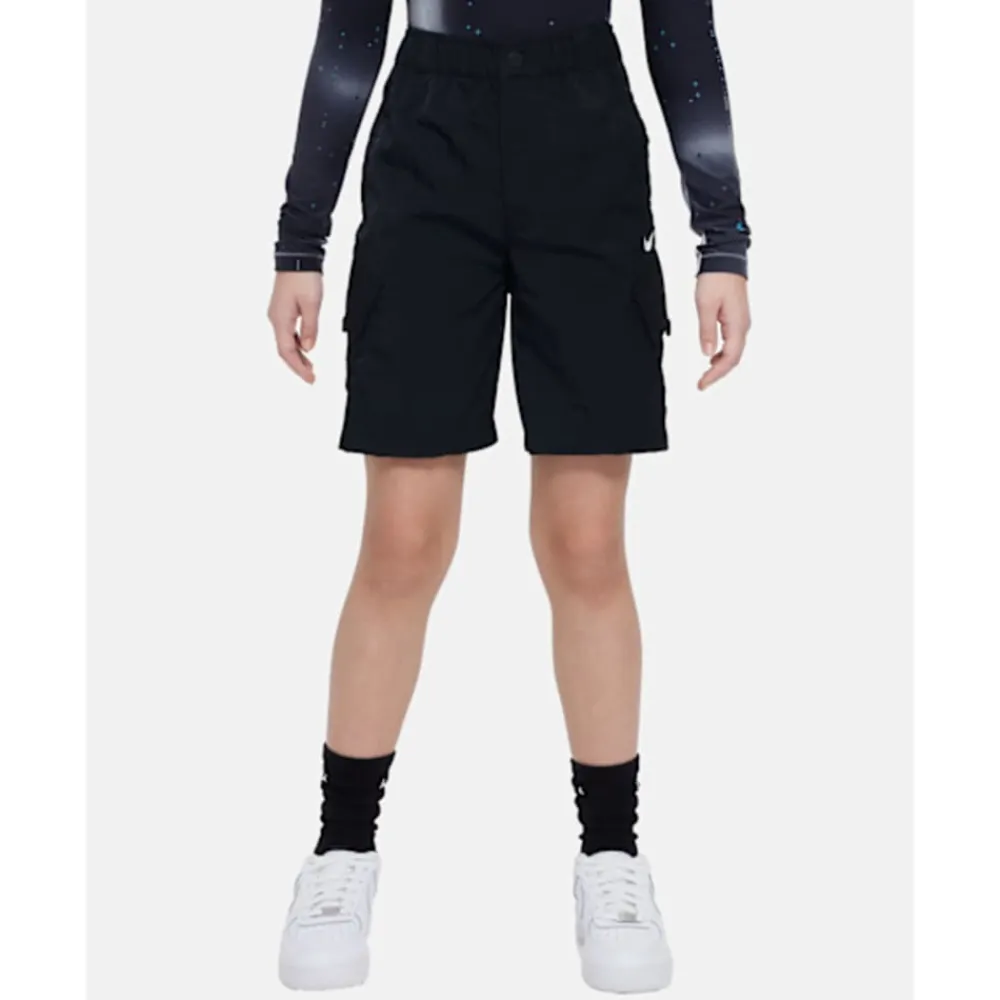 New Nike Older Kids Woven Cargo Shorts Black