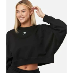 New adidas Originals Womens Adicolor Crew Neck Sweatshirt Black