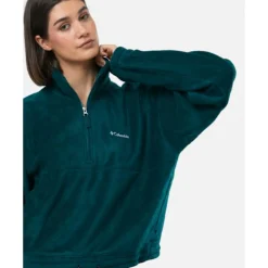 Sale Columbia Womens Brushy Bay Half Zip Top Green
