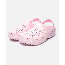 Outlet Crocs Womens Classic Floral Cut Clog Pink