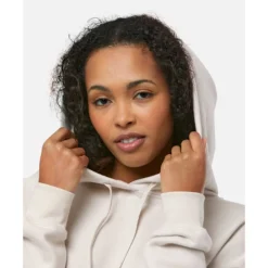 New Nike Womens Club Fleece Cropped Hoodie Cream