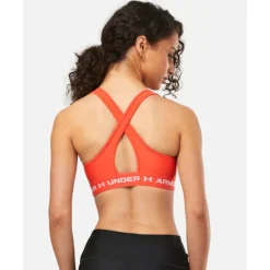 New Under Armour Womens Crossback Medium Support Sports Bra Orange