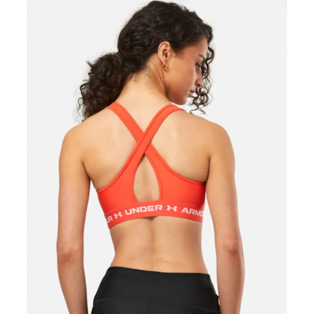 New Under Armour Womens Crossback Medium Support Sports Bra Orange