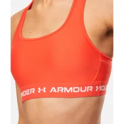 New Under Armour Womens Crossback Medium Support Sports Bra Orange