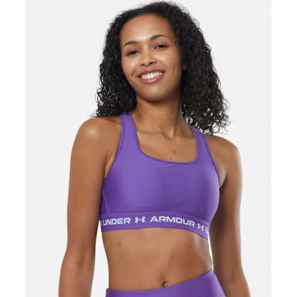 Clearance Under Armour Womens Crossback Medium Support Sports Bra Purple
