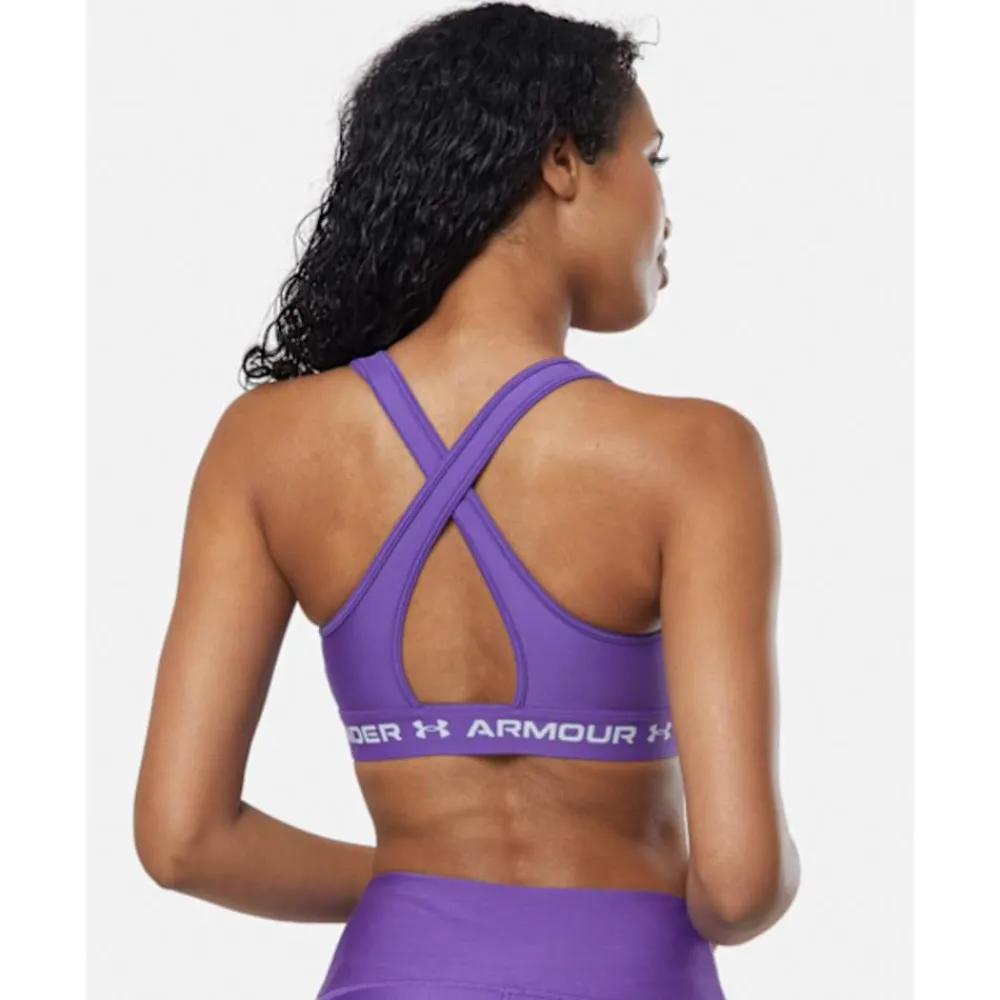 Clearance Under Armour Womens Crossback Medium Support Sports Bra Purple
