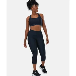 Outlet Under Armour Womens Crossback Medium Support Sports Bra Black