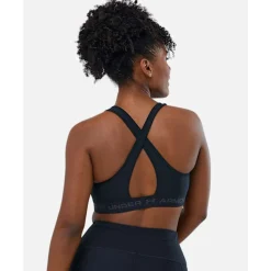 Outlet Under Armour Womens Crossback Medium Support Sports Bra Black