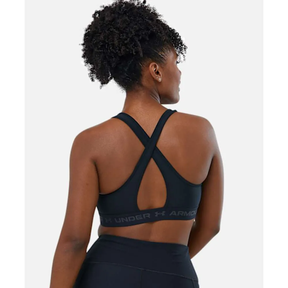 Outlet Under Armour Womens Crossback Medium Support Sports Bra Black