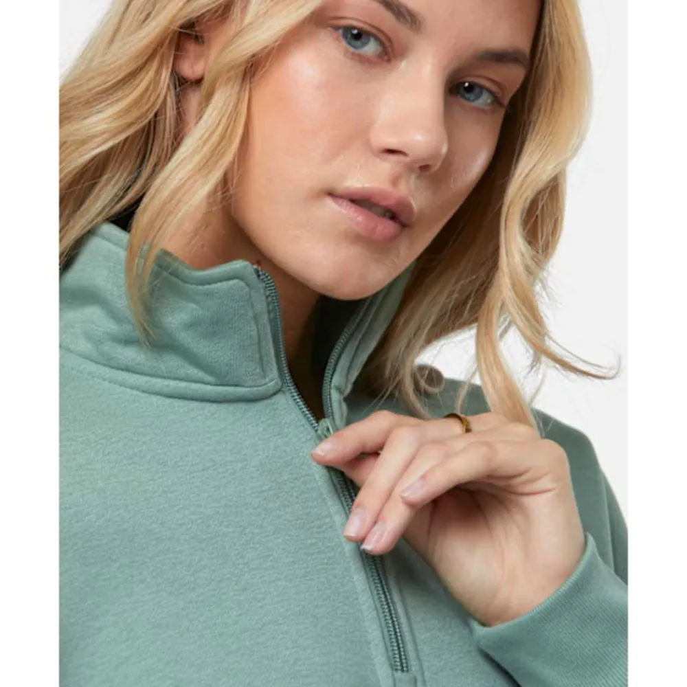 Clearance adidas Originals Womens Essentials Half Zip Top Green