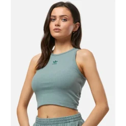 Online adidas Originals Womens Essentials Ribbed Tank Top Green