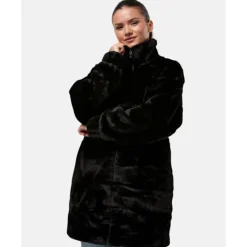 New adidas Originals Womens Faux Fur Jacket Black