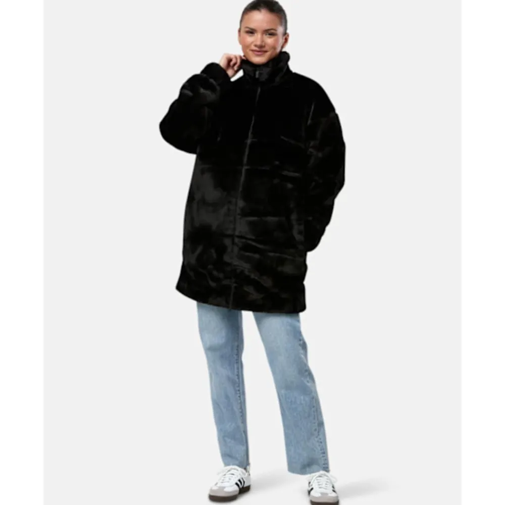 New adidas Originals Womens Faux Fur Jacket Black