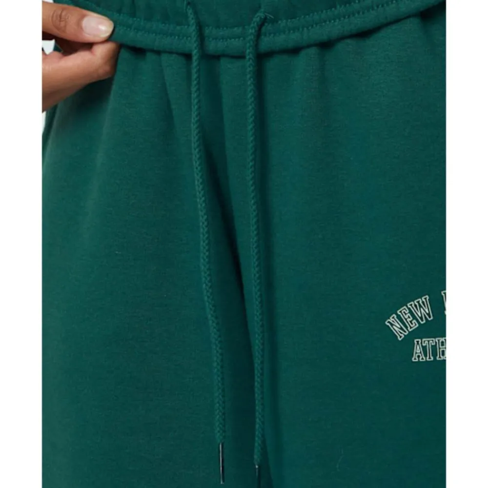 Hot New Balance Womens Fleece Graphic Joggers Green