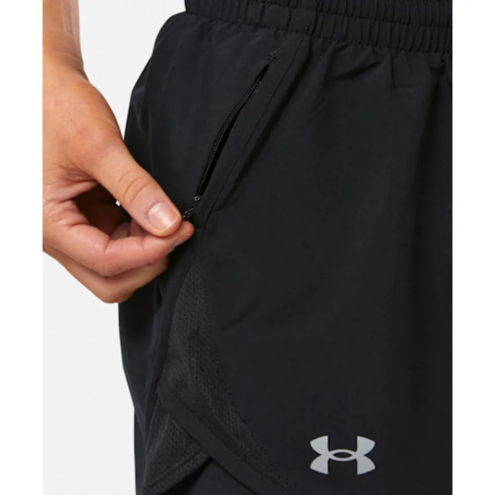 New Under Armour Womens Fly By 2-in-1 Shorts Black