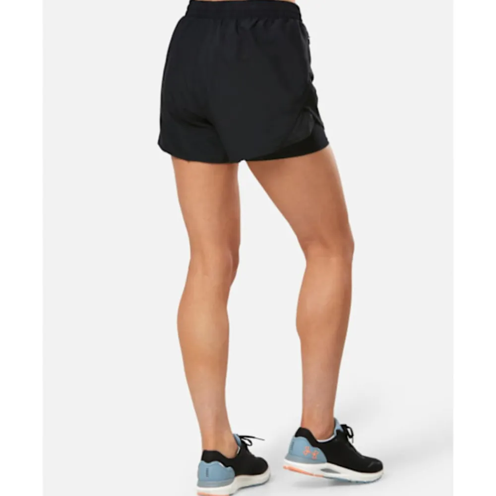 New Under Armour Womens Fly By 2-in-1 Shorts Black