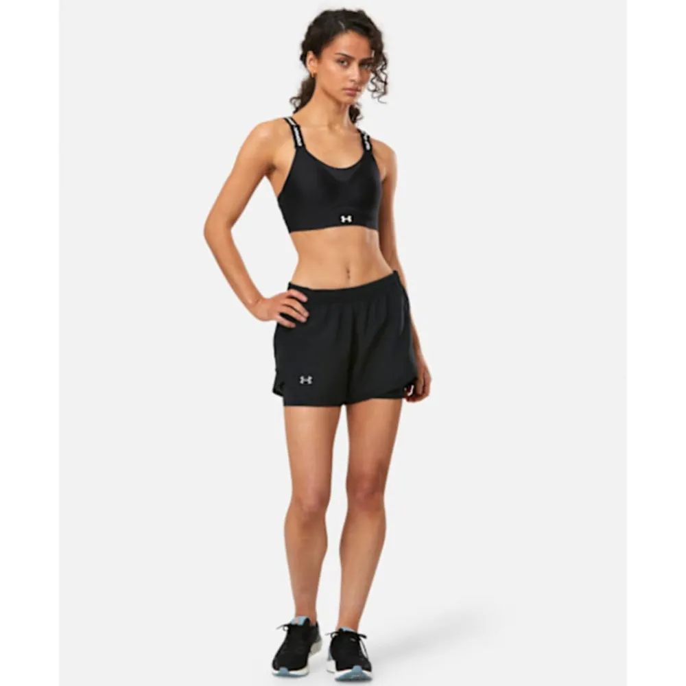 New Under Armour Womens Fly By 2-in-1 Shorts Black